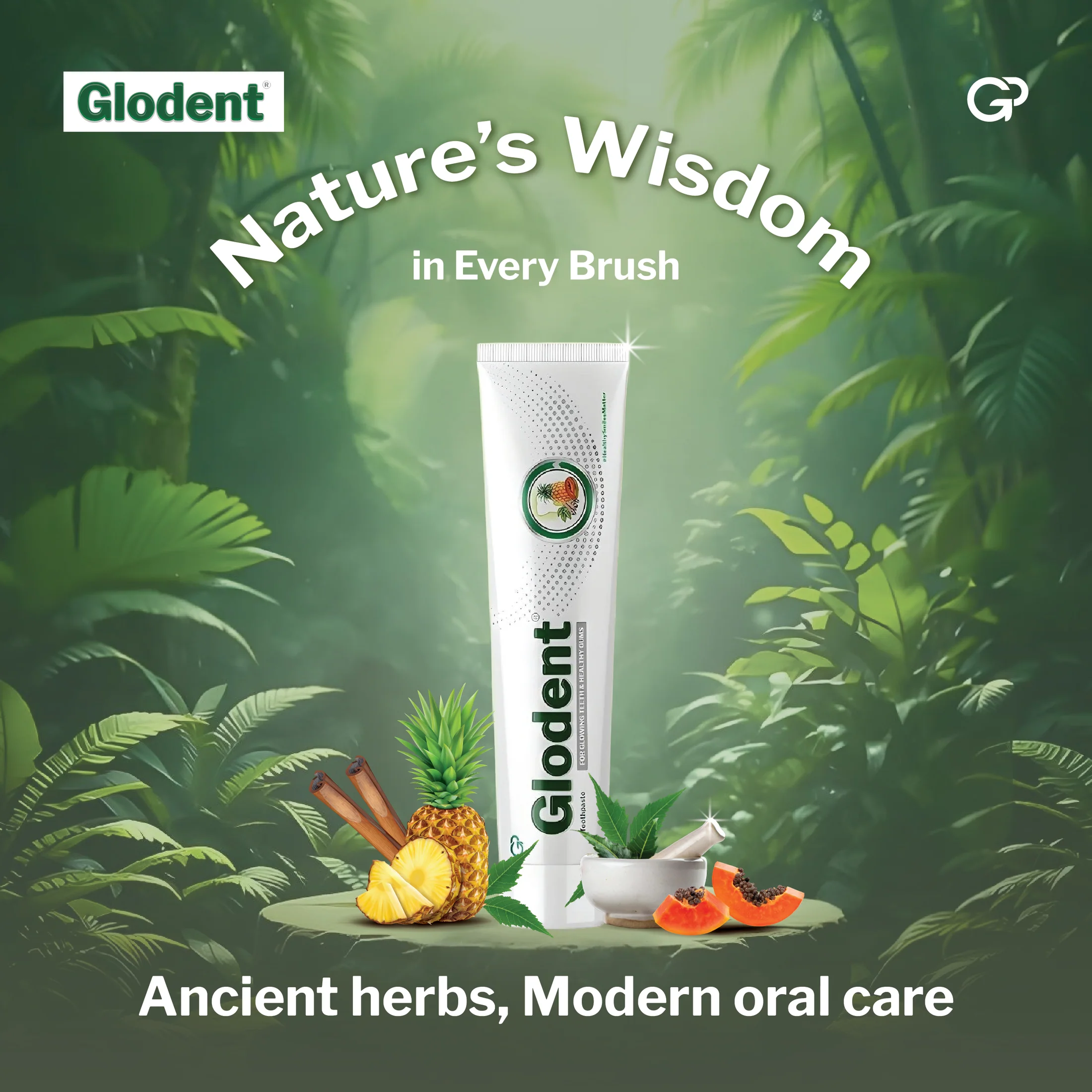 Glodent, Nature's Wisdom. Design by Smita.