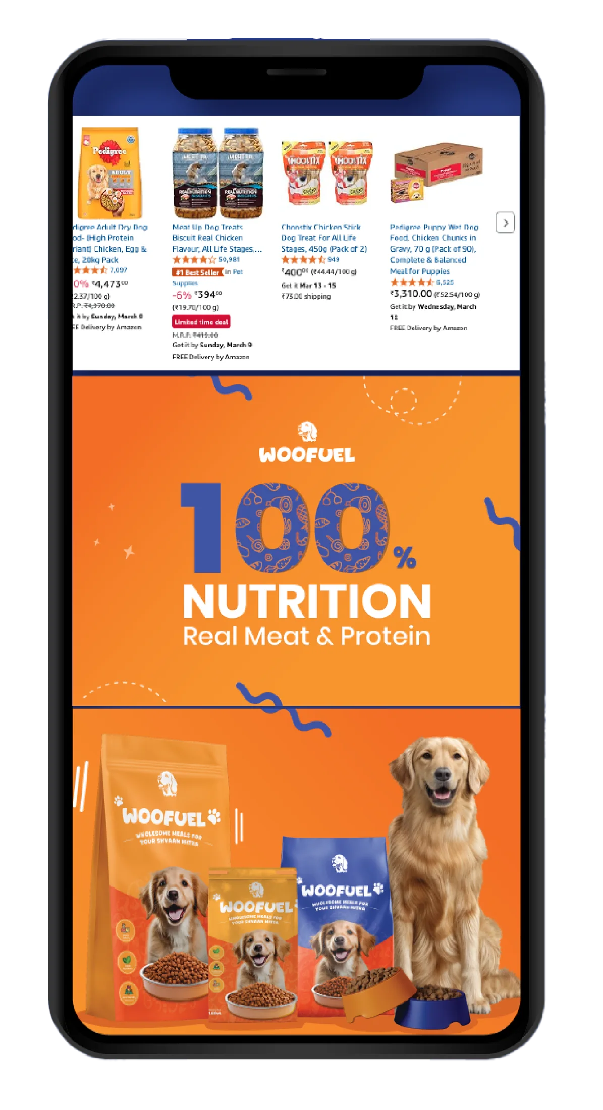 Woofuel, Wholesome dog food. Design by Smita.